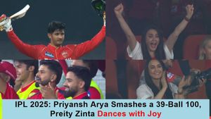 Preity Zinta Dances In Joy After Priyansh Arya Smashes a 39-Ball 100, PBKS Batters Hammer CSK