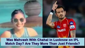 Did RJ Mahvash Join Yuzvendra Chahal During LSG vs PBKS? Swimming Pool Viral Video Turns Up the Heat and Leaves Fans Curious