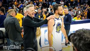 Warriors Coach Steve Kerr Celebrates Team's Play-In Victory Against Grizzlies