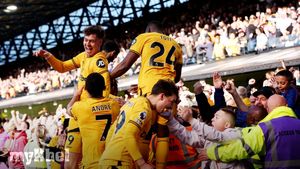 Wolverhampton Wanderers Celebrate Comeback Victory Over Ipswich Town In Premier League Clash