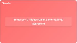 Sweden Coach Jon Dahl Tomasson Criticises Robin Olsen for Retiring from International Soccer