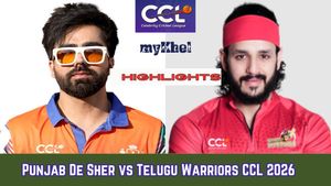 Punjab De Sher vs Telugu Warriors Highlights, CCL 2026: PDS 132 (18.2), TEL 184/4 (20) | Warriors Win By 52 Runs