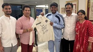 Sachin Tendulkar Gifts Final Test Jersey to U-19 Captain Ayush Mhatre