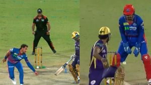 DC vs KKR: Ajinkya Rahane, Angkrish Raghuvanshi Suffer Misfortune as Knights Rocked in Run Chase - Watch