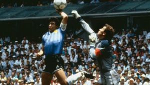 Maradona’s ‘Hand of God’ ball sells for £2.5m, but misses estimate