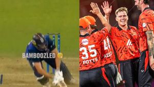 Sunrisers Leeds celebrate Nathan Ellis's 