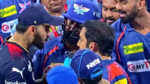 IPL 2023: ഗംഭീറിനെ കോലി പൊട്ടിച്ചേനെ! 'ചാടിവീണ്' മിശ്ര തടുത്തു, വീഡിയോ