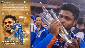 T20 WC 2026: 'ഹാപ്പി ഫോർ യു ചേട്ടാ..' വിരാടിന്റെ വക സഞ്ജുവിന് പ്രശംസ, വൈറലായി ഇൻസ്റ്റ സ്റ്റോറി