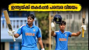 ആര്യവീർ സെവാഗിന്റെ തുടക്കം, ചൗഹാന്റെ സെഞ്ചുറി; ഓസ്ട്രേലിയയെ തകർത്ത് ഇന്ത്യയ്ക്ക് പരമ്പര വിജയം