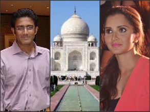 తాజ్ మహల్ వద్ద అనీల్ కుంబ్లే: సానియామీర్జాకు నిరాశ