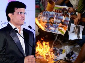 అనుష్కపై ఫ్యాన్స్ చిందులు: తప్పులేదని గంగూలీ, బుద్ధిలేదు