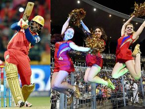 చీర్ గర్ల్స్‌కు చుక్కలు చూపిన క్రిస్‌గేల్, ఐనా మొహంపై చిరునవ్వు