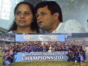 ఐపీఎల్ ఫైనల్: భర్తతో కలిసి మ్యాచ్ వీక్షించిన కేసీఆర్ తనయ (ఫోటోలు)