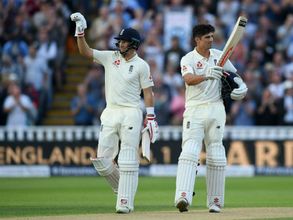 విండిస్‌తో తొలిసారి డే-నైట్ టెస్టు: రూట్, కుక్ సెంచరీలు