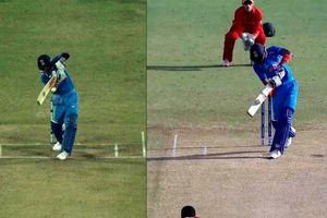 అచ్చం కోహ్లీలాగే!: జింబాబ్వేపై భారీ సిక్సర్‌ బాదిన శుభ్‌మాన్ గిల్‌