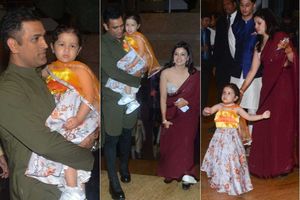 సంగీత్‌కే హైలెట్‌గా నిలిచిన ధోని కుమార్తె జీవా (ఫోటోలు)