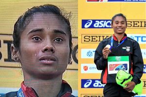 జనగనమణ ఆలపిస్తూ కన్నీరుపెట్టిన హిమదాస్: మోడీ వీడియో ట్వీట్ వైరల్