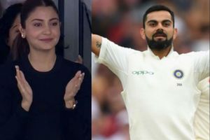 నాటింగ్ హామ్‌లో సెంచరీ: అనుష్క-కోహ్లీ ముద్దుల వర్షం (వీడియో)