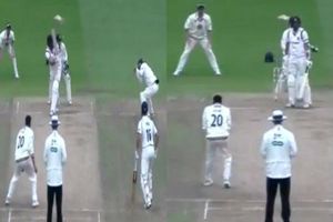 క్రికెట్‌లోనే విచిత్రపు ఔట్: ఎలా ఔటయ్యాడో చూడండి (వీడియో)