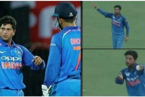 వీడియో వైరల్: ఫీల్డర్‌ని మార్చమన్న కుల్దీప్‌కు ధోని కౌంటర్