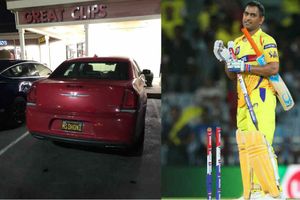 లాస్‌ ఏంజెల్స్‌లో ధోని అభిమాని: సోషల్ మీడియాలో ఫోటో వైరల్