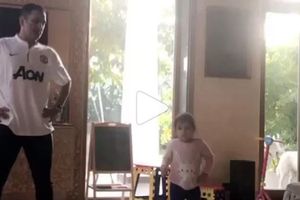 ధోనికి డ్యాన్స్ టిప్స్ నేర్పించిన జీవా (వీడియో)