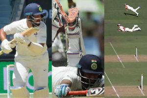 గాల్లోకి ఎగిరి మరీ కమిన్స్ త్రో.. పూజారా రనౌట్ (వీడియో)