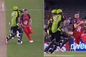 బిగ్‌బాష్ లీగ్‌లో కామికల్ రనౌట్: బ్యాట్స్‌మెన్లు ఢీకొంటే లాభం బౌలర్‌కి (వీడియో)