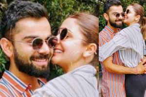 ఫోటో వైరల్: కోహ్లీని అమాంతం అలింగనం చేసుకున్న అనుష్క