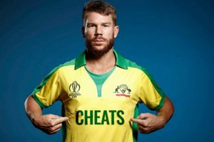 జెర్సీపై 'చీట్స్‌': ప్రపంచకప్‌కు ముందే వార్నర్‌పై విమర్శలు