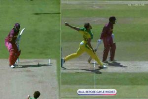 అంఫైర్ తప్పిదాలకు విండిస్ భారీ మూల్యం: గేల్ ఔటైన బంతికి ముందు నోబాల్