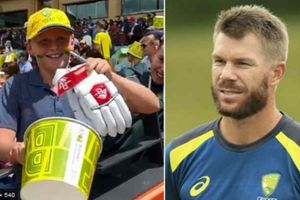 అభిమానికి వార్నర్ బహుమతి.. ఆశ్చర్యపోయిన బాలుడు (వీడియో)!!