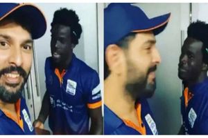 విండీస్ ఆటగాడికి యువీ పంజాబీ పాఠాలు.. నవ్వుకుంటున్న నెటిజన్లు (వీడియో)