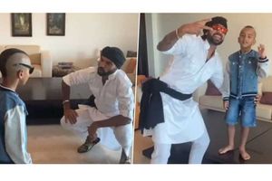 వైర‌ల్ వీడియో.. కొడుకుతో ధావన్ 'డాడీ కూల్' డ్యాన్స్!!