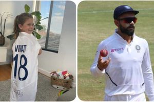 వైరల్ ఫొటో.. కోహ్లీ జెర్సీ ధరించిన వార్నర్ కూతురు!!