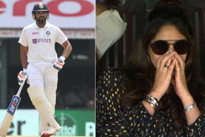 సెంచరీ ముందు క్రీజులో రోహిత్.. టెన్షన్‌తో‌ రితికా ఏం చేసిందో తెలుసా? (వీడియో)