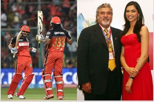 కోహ్లీ సాయంతో క్రిస్ గేల్ సెంచరీ.. దీపికా, విజయ్ మాల్యా స్టాండింగ్ ఒవేషన్! (వీడియో)