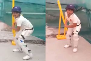 వికెట్‌​ స్టంప్‌తో బ్యాటింగ్ చేసిన బుడతడికి రాజస్థాన్ రాయల్స్ సాయం.. కారణం సంజు శాంసన్!!