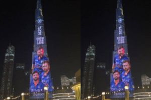 T20 World Cup 2021: బుర్జ్​ ఖలీఫాపై మెరిసిన టీమిండియా కొత్త జెర్సీ.. కోహ్లీ, రోహిత్, జడేజాలు అలా!!