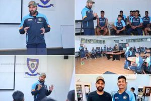 కుర్రాళ్ల‌కు పాఠాలు చెబుతున్న హిట్‌మ్యాన్‌