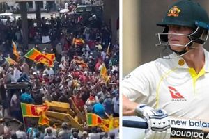 లోపల శ్రీలంక-ఆస్ట్రేలియా టెస్ట్ మ్యాచ్.. స్టేడియం బయట వేలల్లో ఆందోళనకారులు: హైటెన్షన్