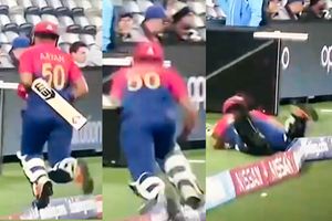 T20 World Cup 2022: బౌండరీ వద్ద రోప్‌ తగిలి బొక్క బోర్లా పడ్డ క్రికెటర్.. వీడియో వైరల్..‌