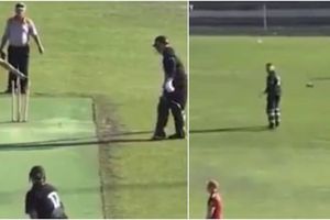 మన్కడ్ చేశాడని.. బ్యాటు, హెల్మెట్ విసిరి కొట్టిన బ్యాటర్.. వీడియో వైరల్!