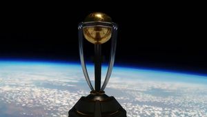 ODI World Cup 2023: అంతరిక్షం అంచుల్లో వరల్డ్ కప్ ట్రోఫీ ఆవిష్కరణ.. వైరల్ అవుతున్న ఫొటోలు!