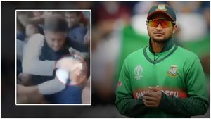 Shakib Al Hasan: అభిమానిని కొట్టిన షకిబ్..భయంతో పరుగులు పెట్టిన ఫ్యాన్స్ (Video)