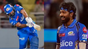PBKS vs MI: రోహిత్ శర్మ ట్రేడ్ మార్క్ సిక్సర్.. హార్దిక్ రియాక్షన్ వైరల్! (వీడియో)