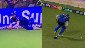 MI vs CSK: పాపం రోహిత్ శర్మ.. క్యాచ్‌తో పాటు ప్యాంట్ జారిందిగా..!(వీడియో)