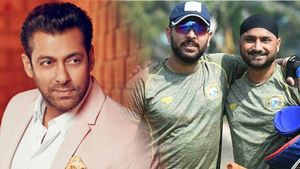 సల్మాన్ ఖాన్ ను టీజ్ చేసిన హర్భజన్,యూవీ - ఆ హీరోయిన్ గురించేనా!!?