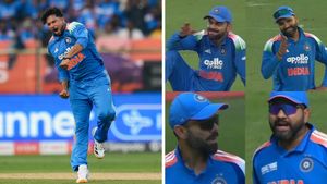 రోహిత్ శర్మతో కుల్దీప్ యాదవ్ వాగ్వాదం.. ఎందుకంటే?(వీడియో)