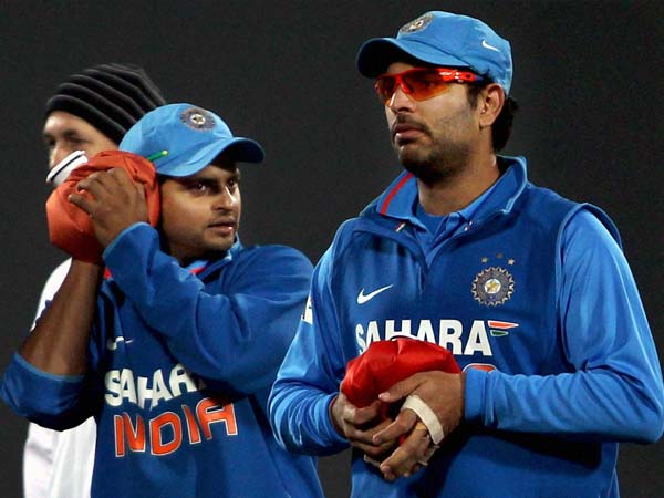 Yuvraj, Raina warm themselves with hot water bottles